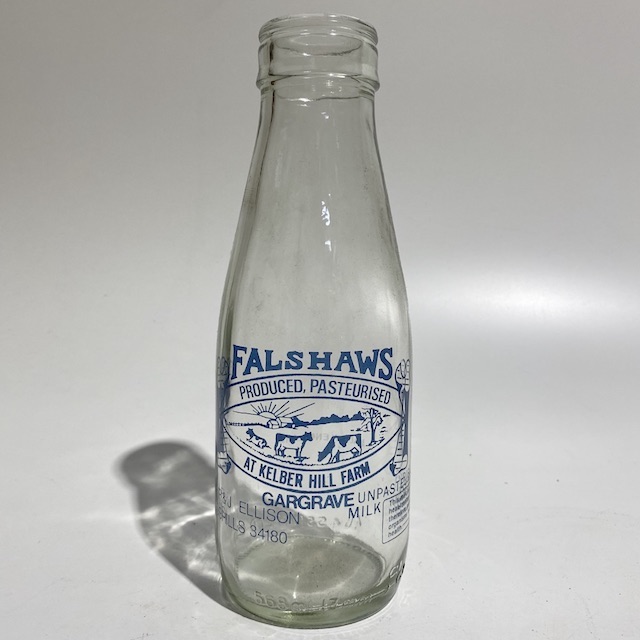 MILK BOTTLE, Glass Pint - Falshaws